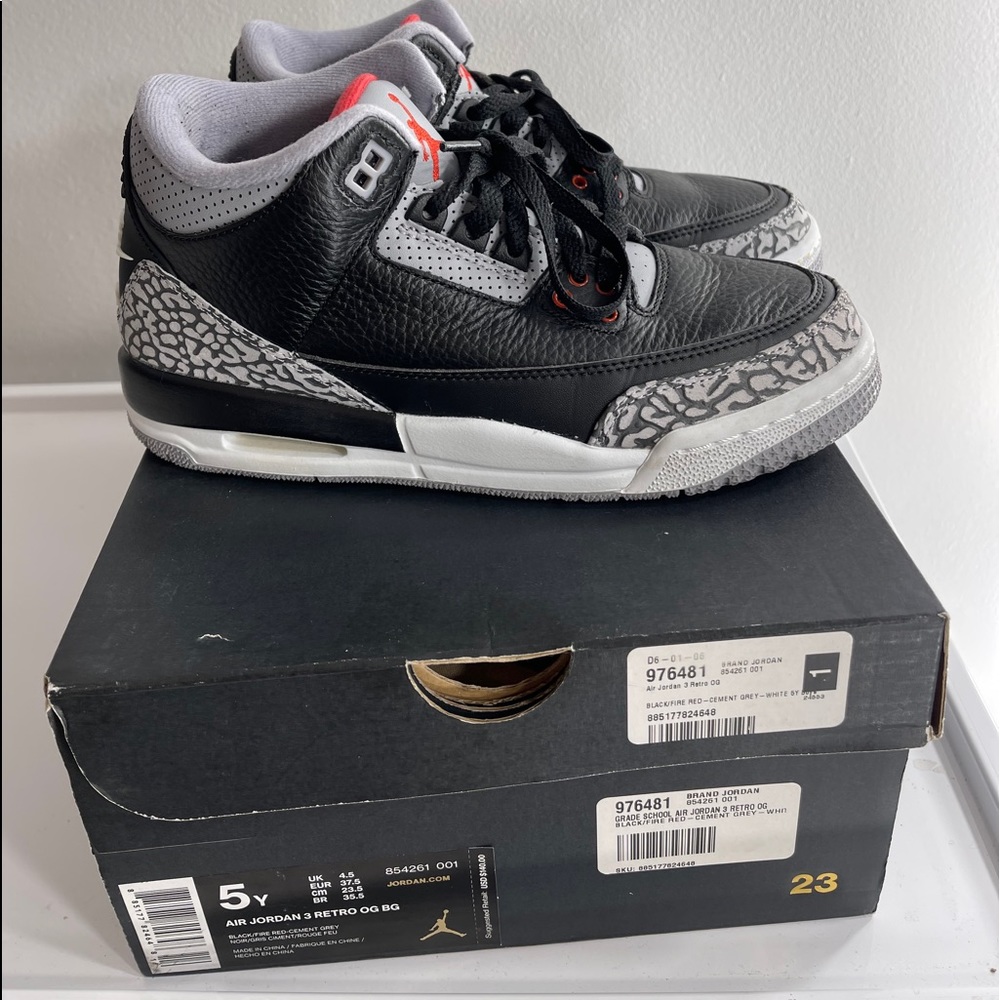 AIR JORDAN 3 RETRO OG BG ‘Black Cement'